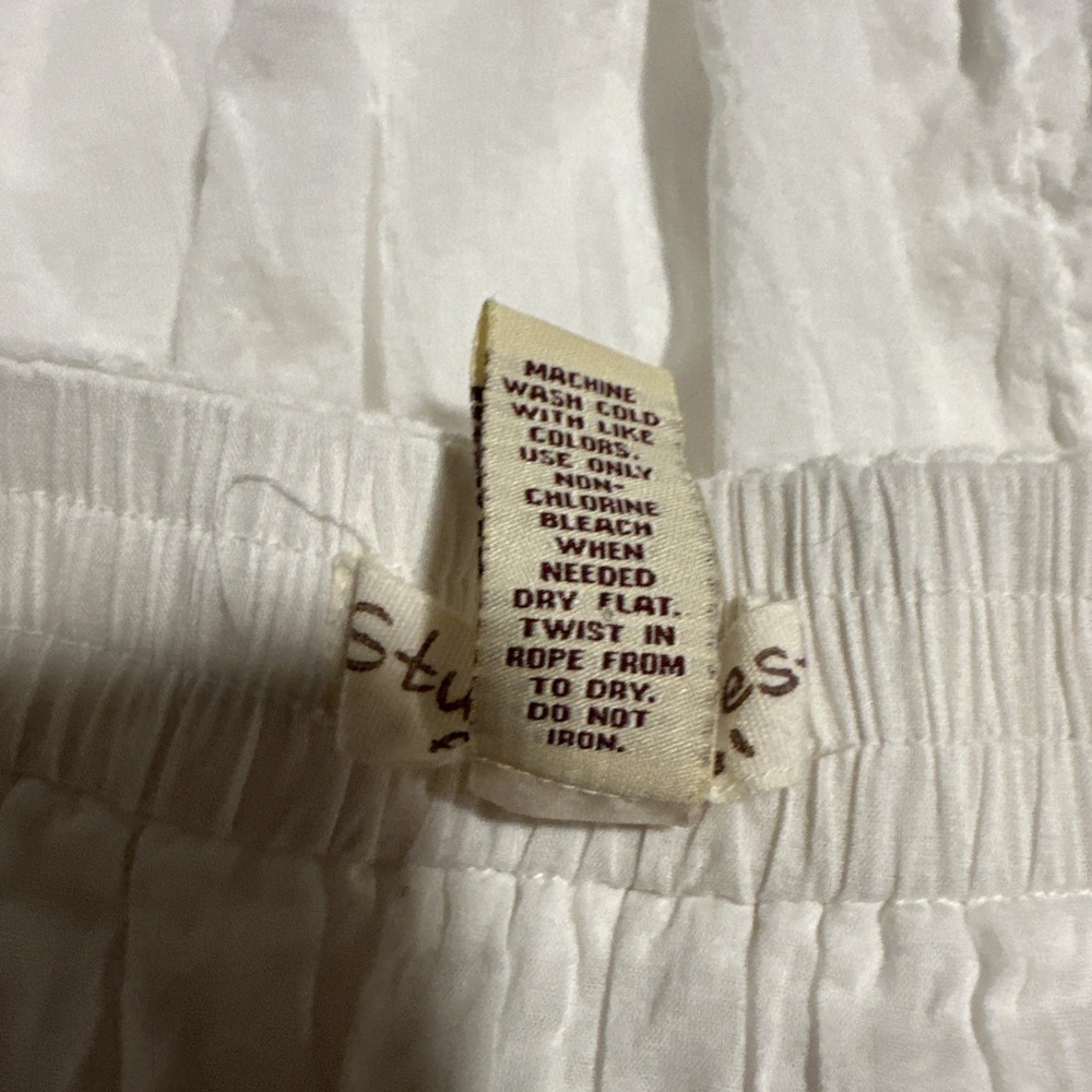 Studio West Apparel White Rayon Tiered Maxi Skirt PS Prairie Bohemian Petite Sm - Picture 12 of 12